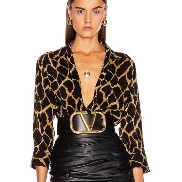 L’AGENCE Ryan Blouse Sienna Safari Print Small - Picture 1 of 8